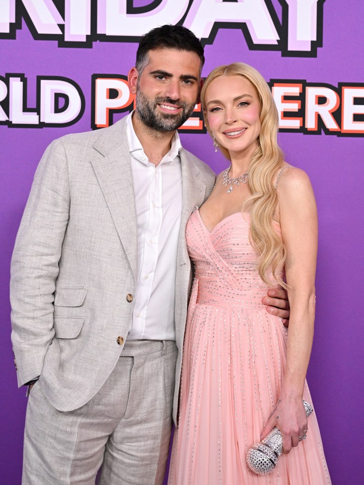 Lindsay Lohan and Bader Shammas at a premiere.