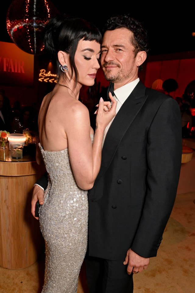 Katy Perry and Orlando Bloom at the Vanity Fair Oscar Party.