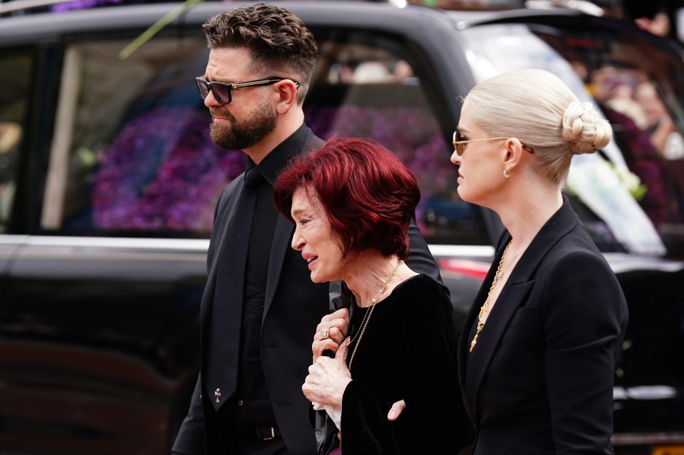 Jack, Sharon, and Kelly Osbourne at Ozzy Osbourne's memorial.