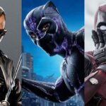 From Left to Right: Wesley Snipes as Blade, Chadwick Boseman as Black Panther, and Ryan Reynolds as Deadpool.