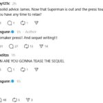 James Gunn responds to a fan question on Threads.