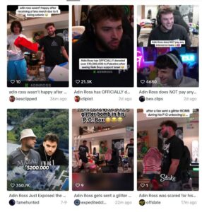 Adin Ross search on TikTok