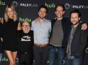 The cast of “It’s Always Sunny In Philadelphia,” Kaitlin Olson, Danny DeVito, Rob McElhenney, Glenn Howerton and Charlie Day attend an event at the Paley Center for Media in 2016.