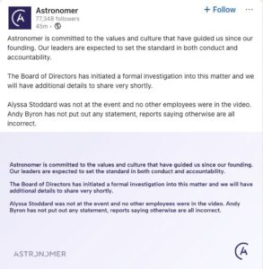 Astronomer statement