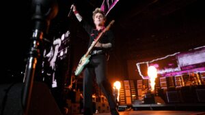 Billie Joe Armstrong performs with his band Green Day during the Saviors Tour at Chase Field on Sept. 18, 2024, in Phoenix.