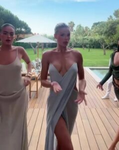 Brooks Nader in a plunging gown.