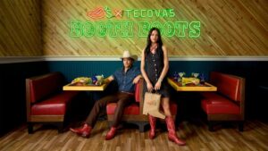 Chili's booth boots with person