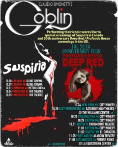 Claudio Simonetti's 2025 tour poster