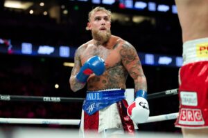 Jake Paul in a boxing ring.