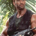 Arnold Schwarzenegger on the set of "Predator".