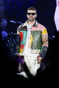 Justin Timberlake performing onstage.