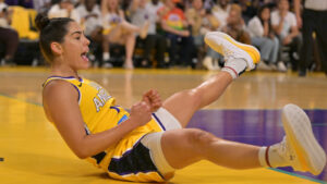 Kelsey Plum's Bold Red Fit At First Night Of WNBA ASG Goes Viral