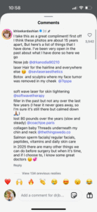 Khloé Kardashian described her cosmetic procedures in an Instagram comment.
