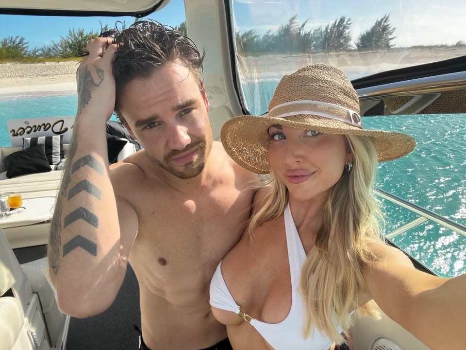 Liam Payne and Kate Cassidy on a boat.