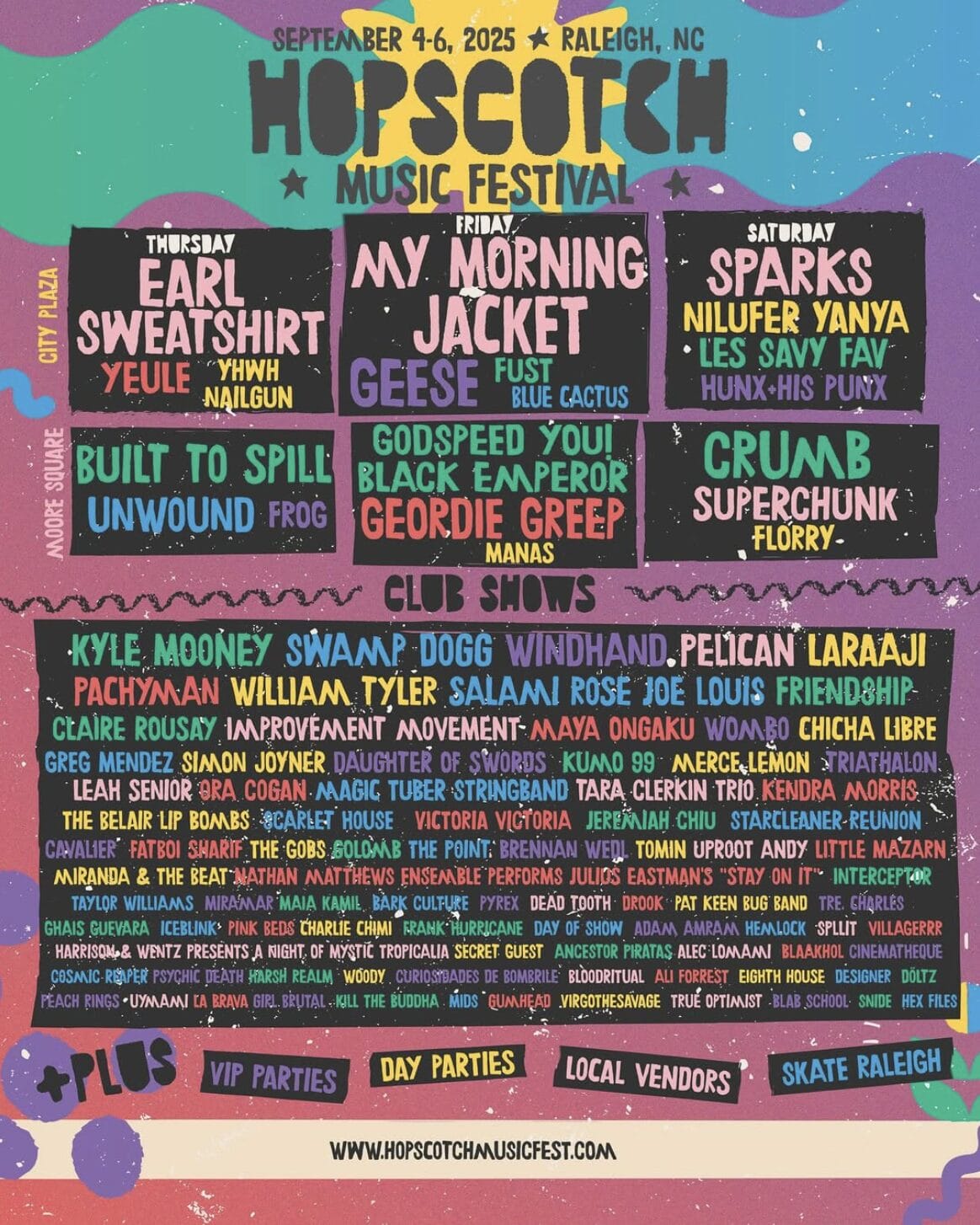 Hopscotch Music Festival Shares 2025 Lineup: My Morning Jacket, Geese, Built to Spill, Geordie Greep, Sparks and More