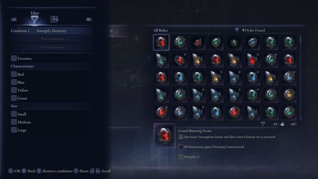 Elden Ring Nightreign relics page