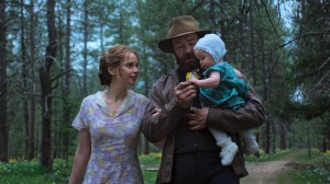 Felicity Jones as Gladys and Joel Edgerton as Robert Grainier in 'Train Dreams'