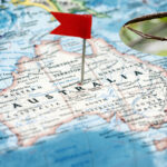 map of Australia with a large stick bug