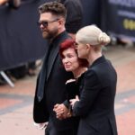 Sharon, Kelly, and Jack Osbourne at Ozzy Osbourne's funeral.