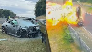 Porsche & BMW destroyed in fiery Nurburgring crash caught on video