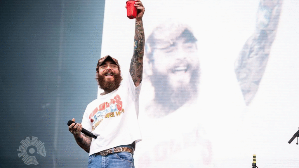 Post Malone Tumbles Off Stage While Toasting a Fan at Arizona Show