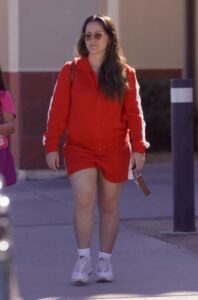 Jenelle Evans walking with her daughter.