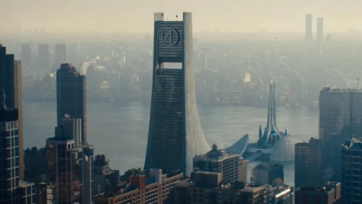 The Baxter Building, the team HQ in The Fantastic Four: First Steps.