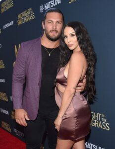 Brock Davies and Scheana Shay at the Midnight in the Switchgrass premiere.