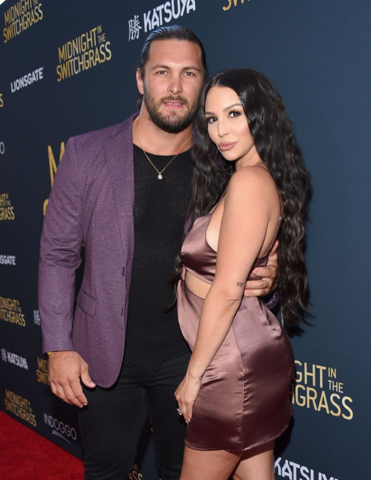 Brock Davies and Scheana Shay at the Midnight in the Switchgrass premiere.