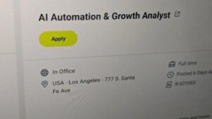 Warner Music hiring AI Automation and Growth analyst