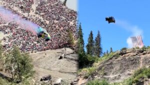 Wild July 4 celebration replaces fireworks with cars flying off a cliff