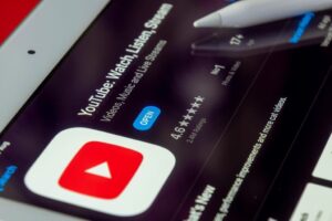 The YouTube application on iOS.