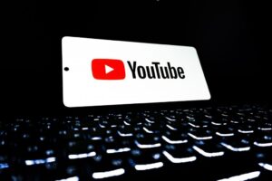 The YouTube application on a mobile phone.