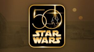 Logo for the 50th anniversary of Star Wars.