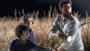 A quiet place image of horror dad and his family