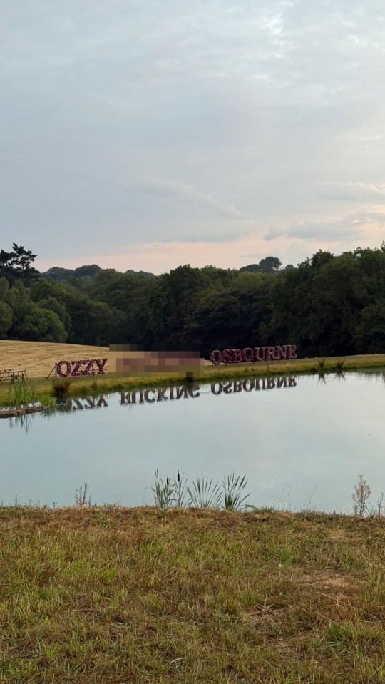 Ozzy Osbourne tribute by a lake.