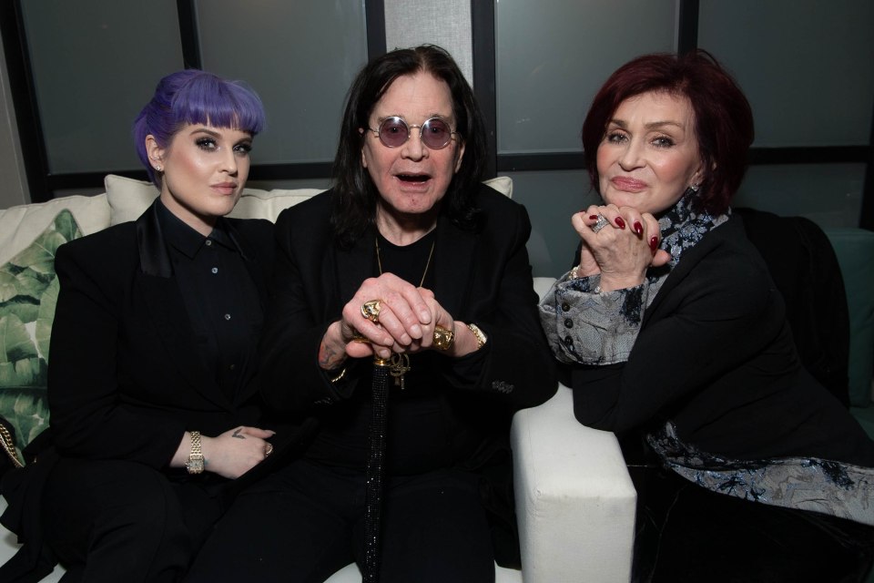 Kelly Osbourne, Ozzy Osbourne, and Sharon Osbourne at a film screening after-party.