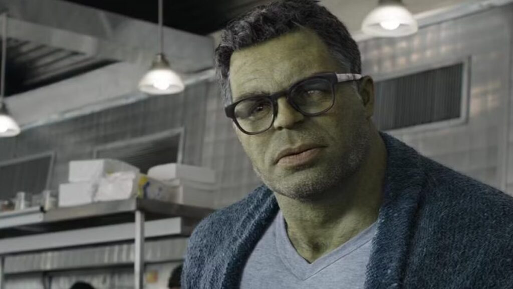Professor Hulk with glasses in Avengers: Endgame