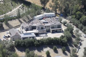 Aerial view of Kylie Jenner's house under construction in Calabasas.