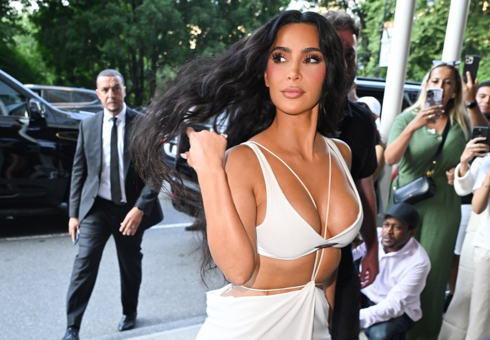 Kim Kardashian walking in Midtown Manhattan.
