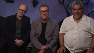 Steve Buscemi, Fred Armisen, and Luis Guzman from Wednesday season 2.