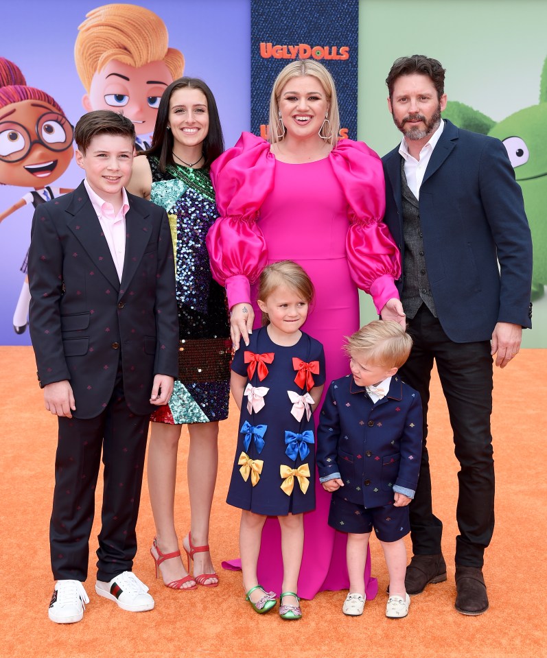 Kelly Clarkson and her family at the UglyDolls premiere.