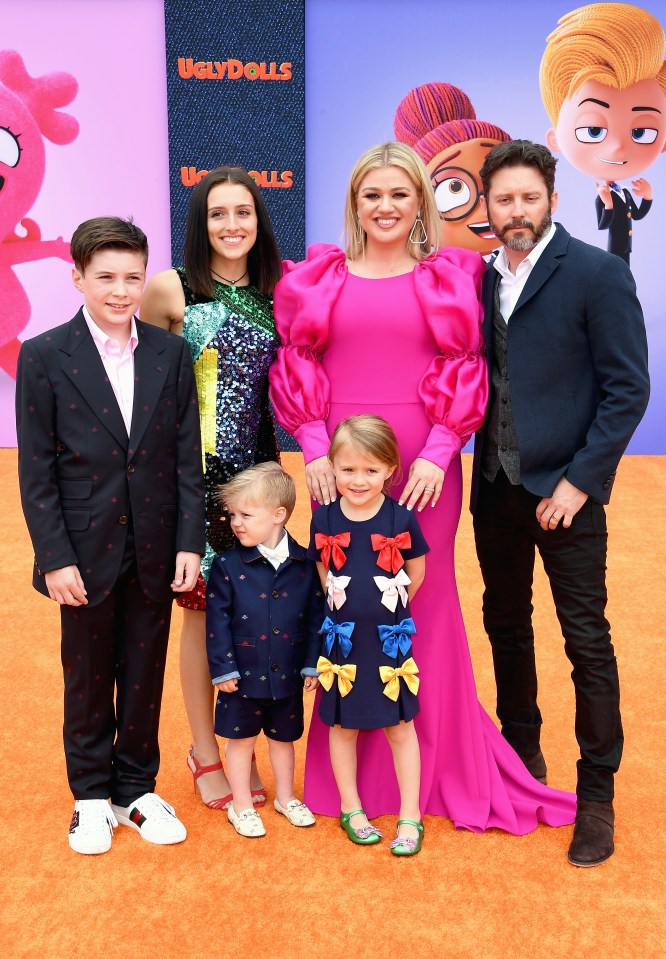 Kelly Clarkson and family at the UglyDolls premiere.