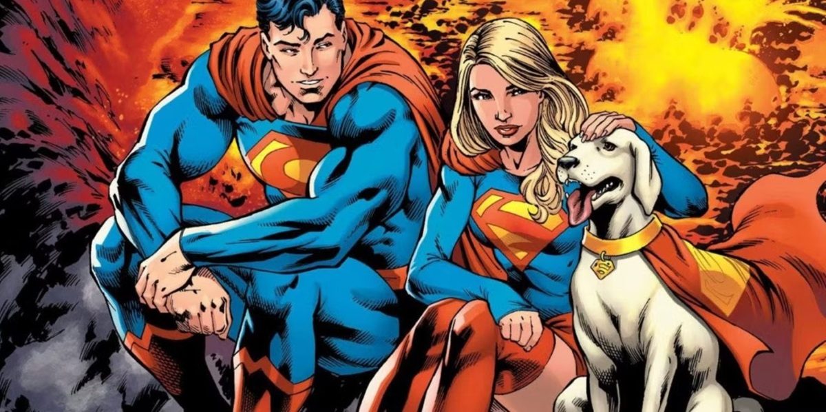 Superman, Supergirl, and Krypto hang out in the pages of DC Comics.