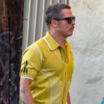 Brad Pitt arrives for another day of filming 'The Adventures of Cliff Booth' in Los Angeles.