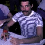 Freddie Mercury of Queen at a press conference.