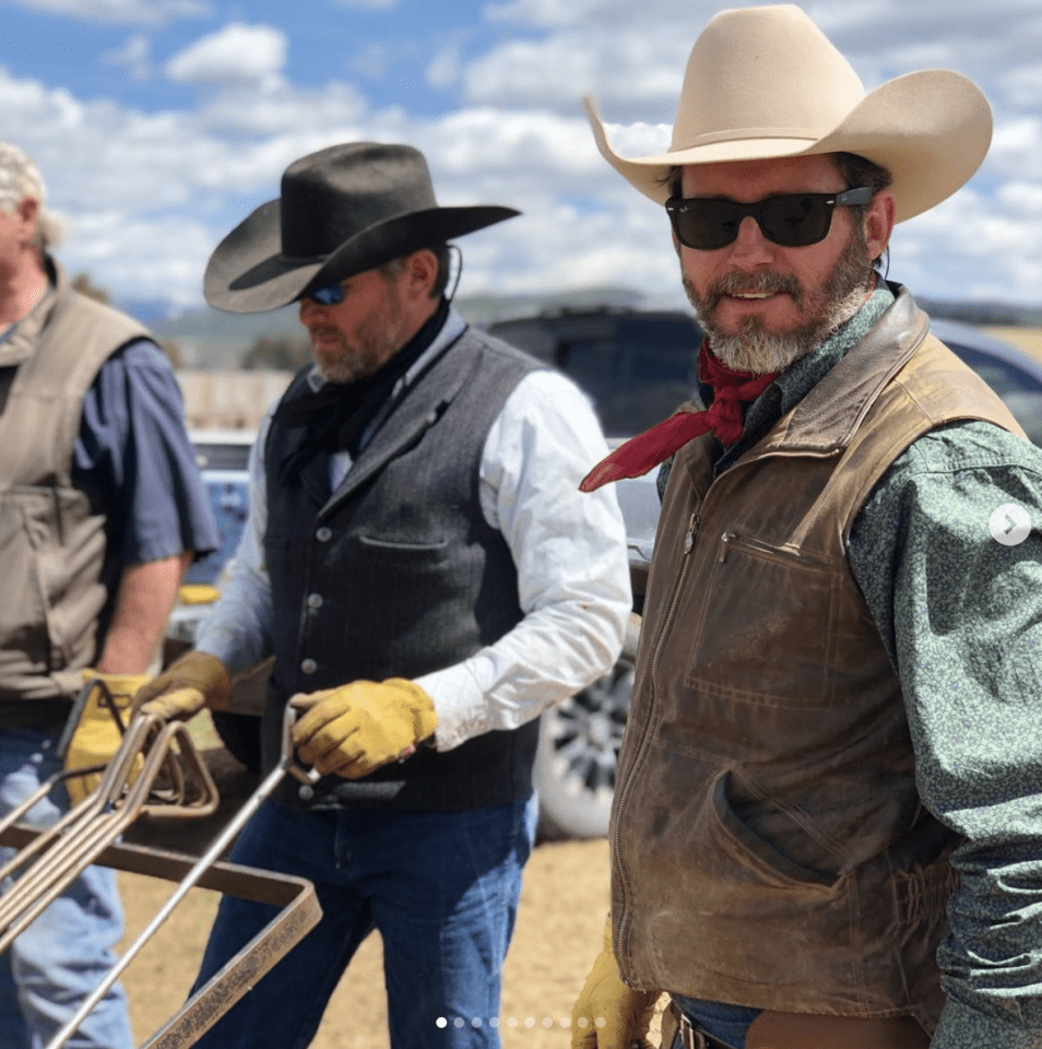 Brandon Blackstock, Kelly Clarkson's ex-husband, working on a ranch.