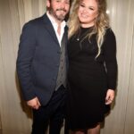 Kelly Clarkson and Brandon Blackstock backstage.