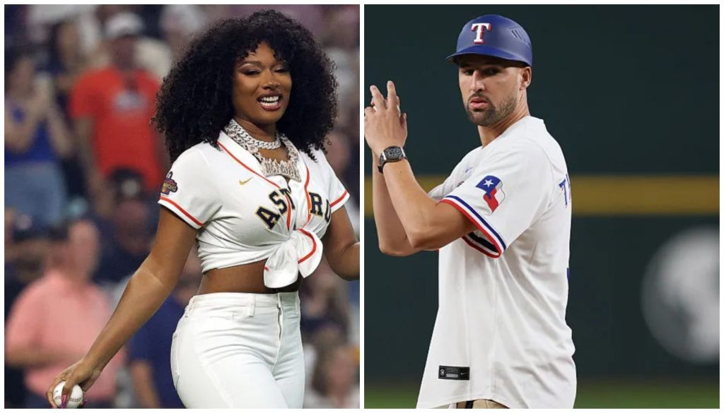 Megan Thee Stallion x Klay Thompson playing baseball