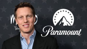 David Ellison and Paramount logo